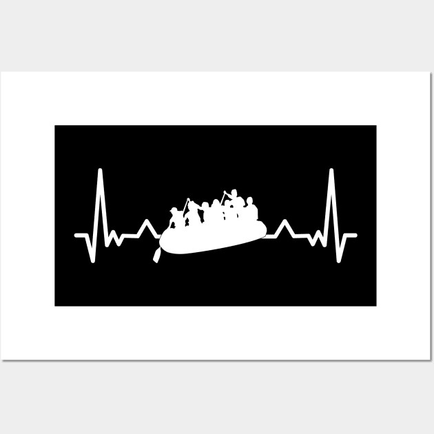 Rafting Raft Heartbeat Line Funny Gift Wall Art by qwertydesigns